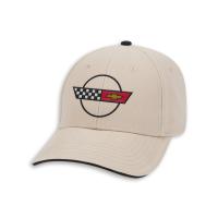 C4 Corvette Heritage Cap - Khaki/Black Cotton