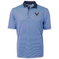 Corvette Cutter & Buck Micro Stripe Polo - Atlas/Navy Moisture Wicking