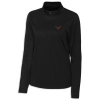 C8 Corvette Performance Women's Half-Zip - Black Moisture Wicking UPF 50+