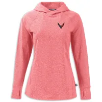 C8 Corvette Women's Hooded Pullover - Cardinal Red Heather Moisture Wicking