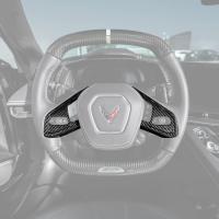EOS C8 Corvette Dry Carbon Fiber Steering Wheel Trim Cover w/ Collison Button