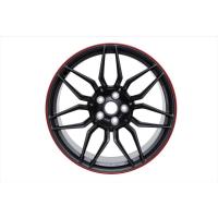 Corvette C8 Z06 21x13-Inch Forged Aluminum Spider-Design Rear Wheel in Satin Graphite with Red Stripe