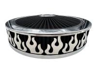 Granatelli Beauty Bandz Black And Chrome Air Filter Assembly - Flames - 750031