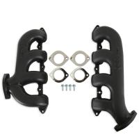 Hooker Black Ceramic Coated Exhaust Manifold - Small Block Chevy Exit - Pair