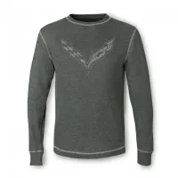 Corvette C7 Vintage Corvette Thermal, Long Sleeved Shirt, Charcoal Heather