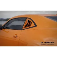 2010-15 Camaro 5th Gen Bakkdraft Quarter Window Louvers, VICTORY RED GCN