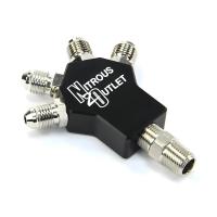 Nitrous Outlet Powersports 1 In 4 Out Distribution Block w/Fittings (1/8" NPT Ma