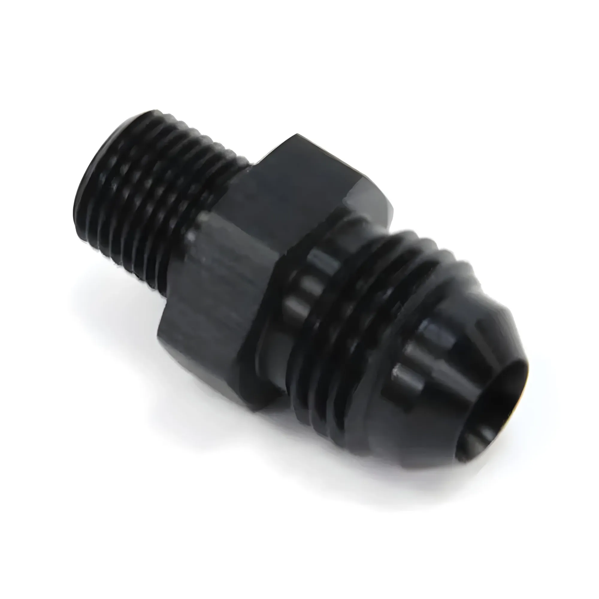1/8 Inch NPT x 6AN Straight Fitting Male/Male Black Aluminum Nitrous Outlet