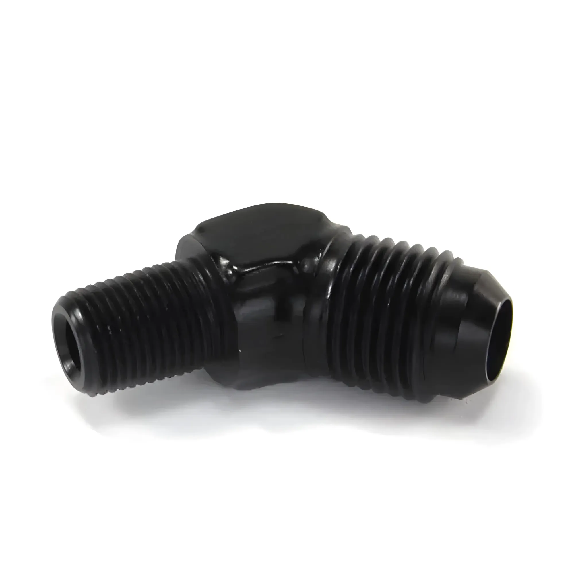 1/8 Inch NPT x 6AN 45 Degree Fitting Male /Male Black Aluminum Nitrous Outlet