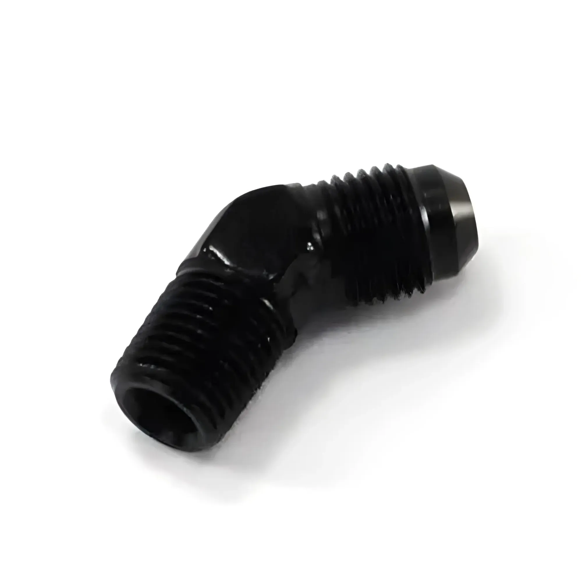 1/4 Inch NPT x 6AN 45 Degree Fitting Male /Male Black Aluminum Nitrous Outlet