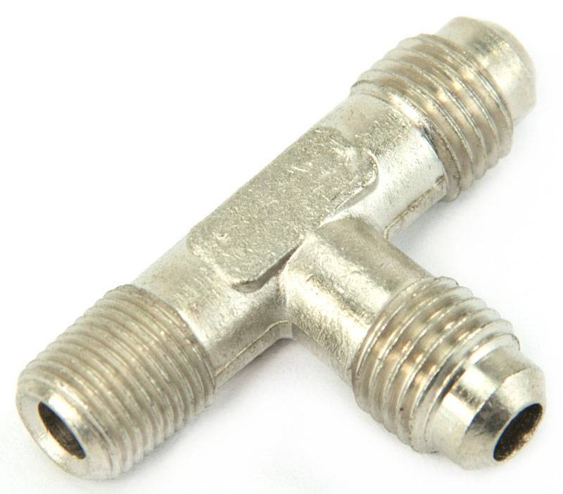 1/8 x 1/8 Inch NPT x 1/8 Inch NPT Tee Fitting Male/Male/Male Nitrous Outlet