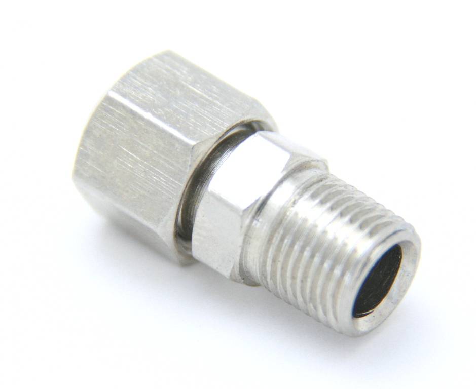 1/4 Inch NPT Male x 3/8 Inch Compression Straight Fitting Nitrous Outlet