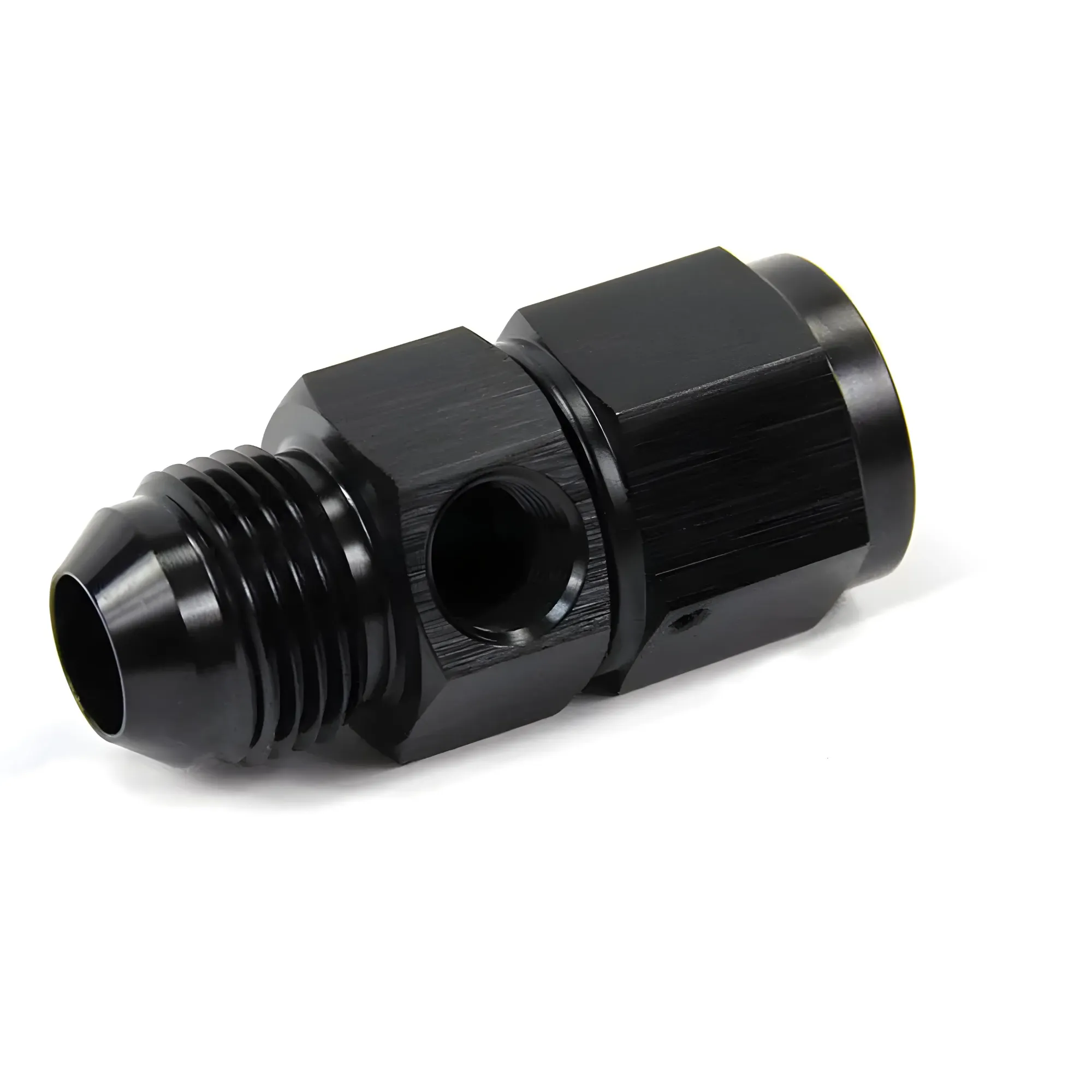 Nitrous Outlet 8AN Swivel Manifold w/ Single 1/8" NPT Port (Black Anodized), 00-