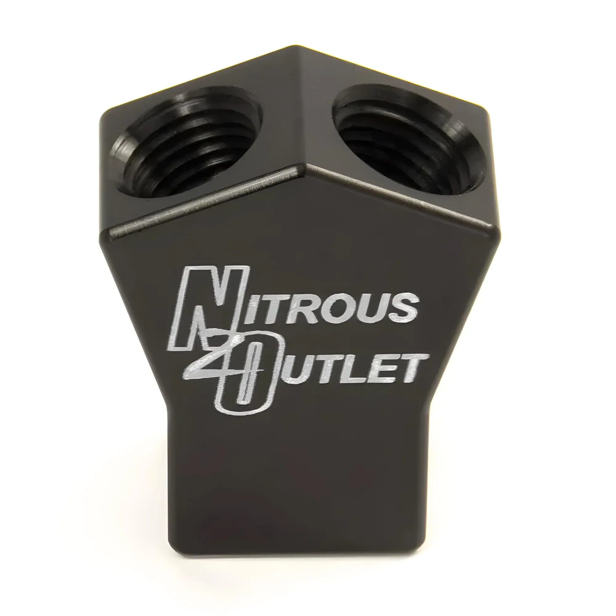 1/4 Inch NPT High Flow Y Distribution Block 1 Female in/ 2 Female out/ Nitrous O