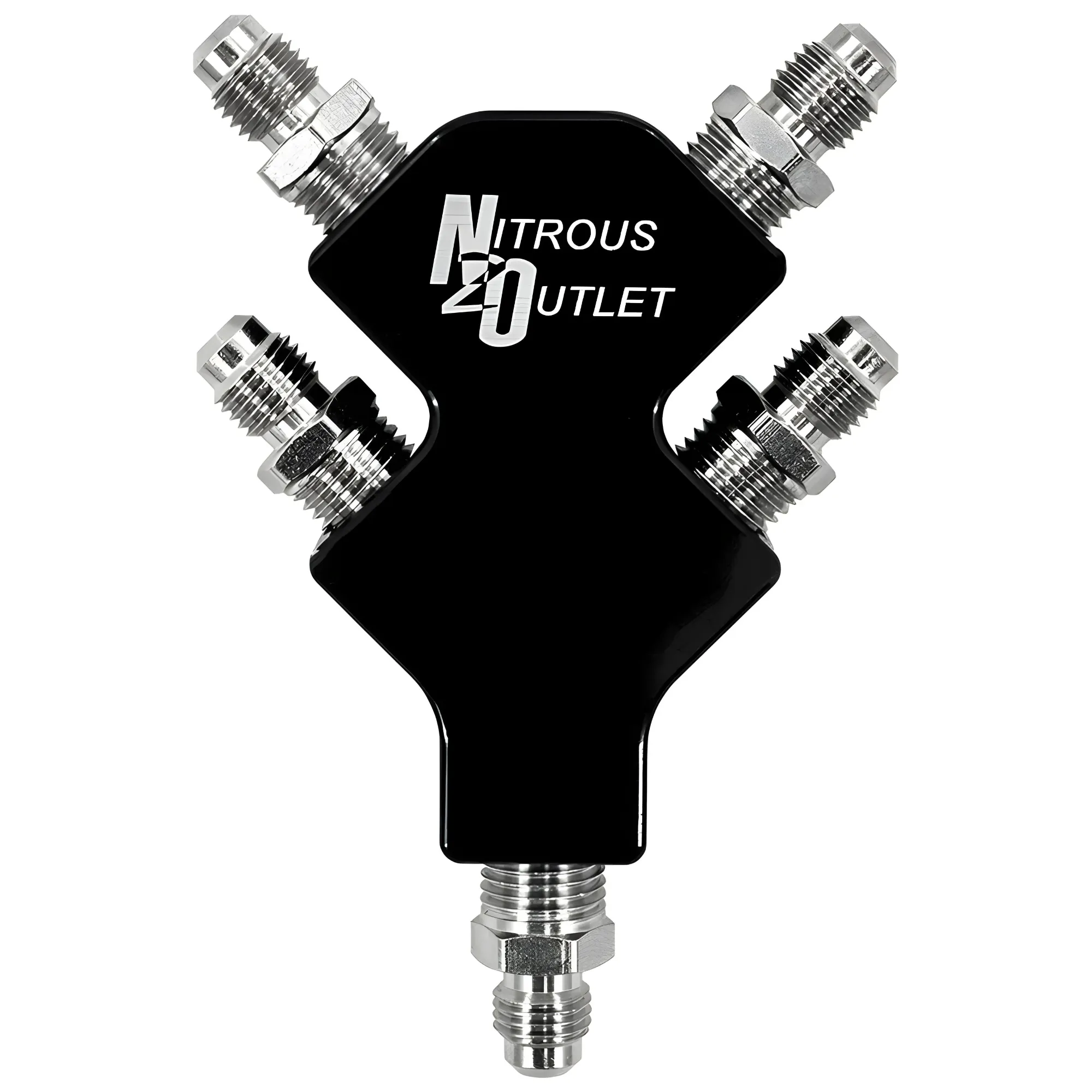 Nitrous Outlet 4-Way 4AN High Flow Stacked Y Distribution Block, 00-01731