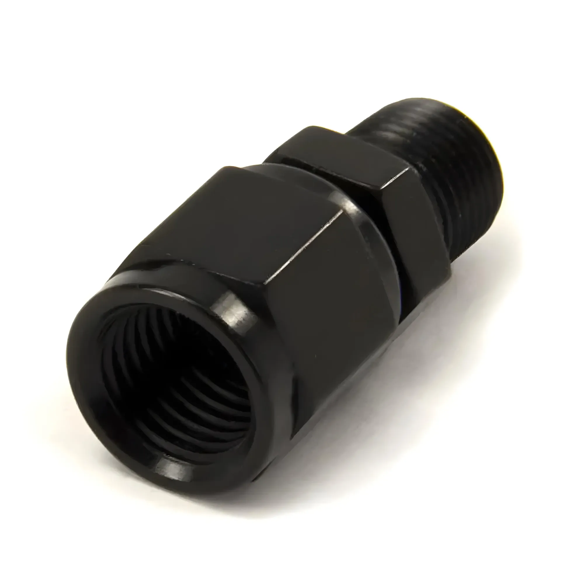 1/8 Inch NPT x 4AN Swivel Fitting Male/Female Black Aluminum Nitrous Outlet