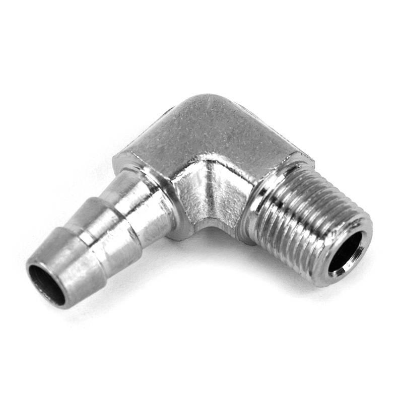 3/8 Inch NPT x 5/16 Inch Straight Hose Barb Fitting Male/Male Silver Nitrous Out
