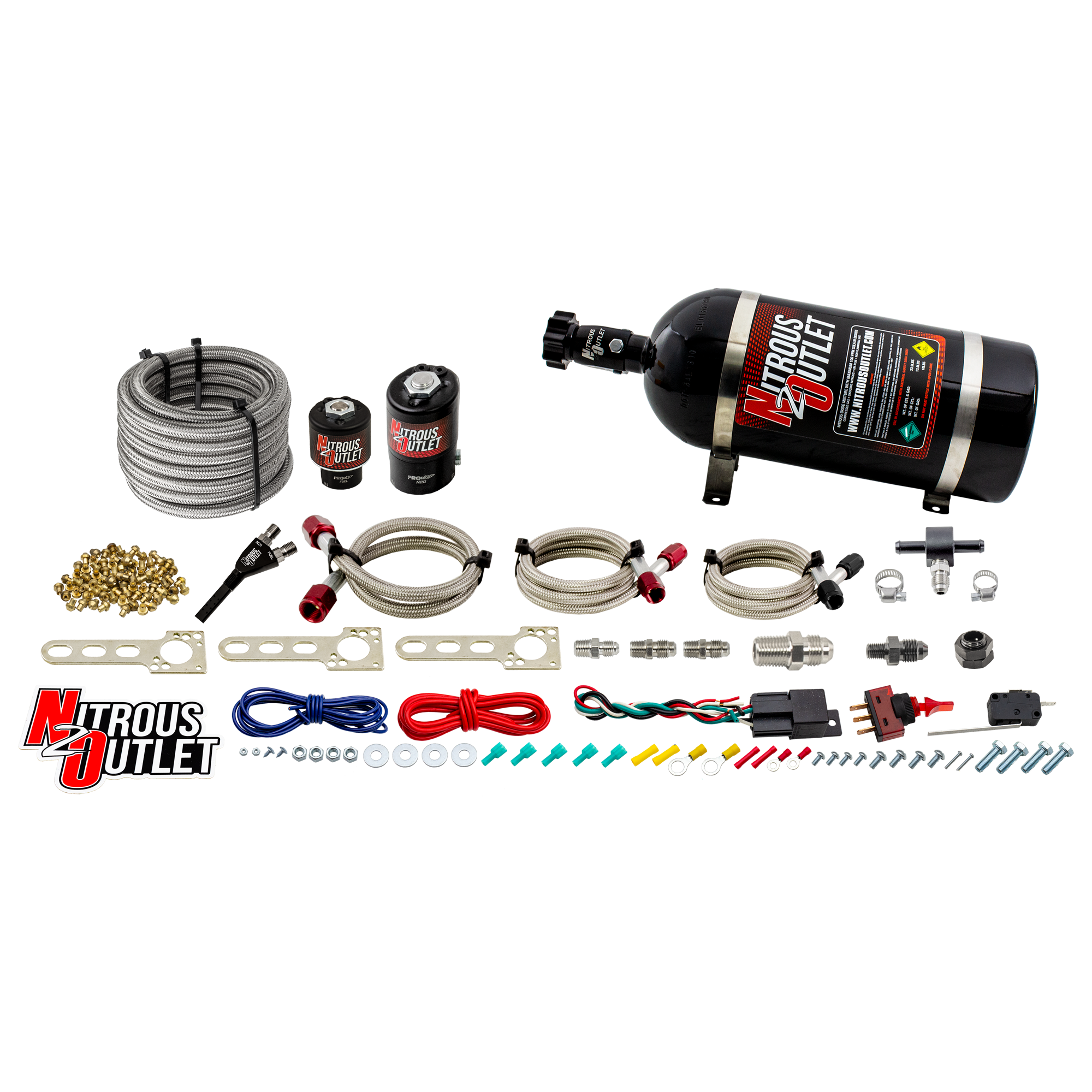 Nitrous Outlet Universal EFI Single Hydra Nozzle System - Gas/E85 (5-55psi)(50-2