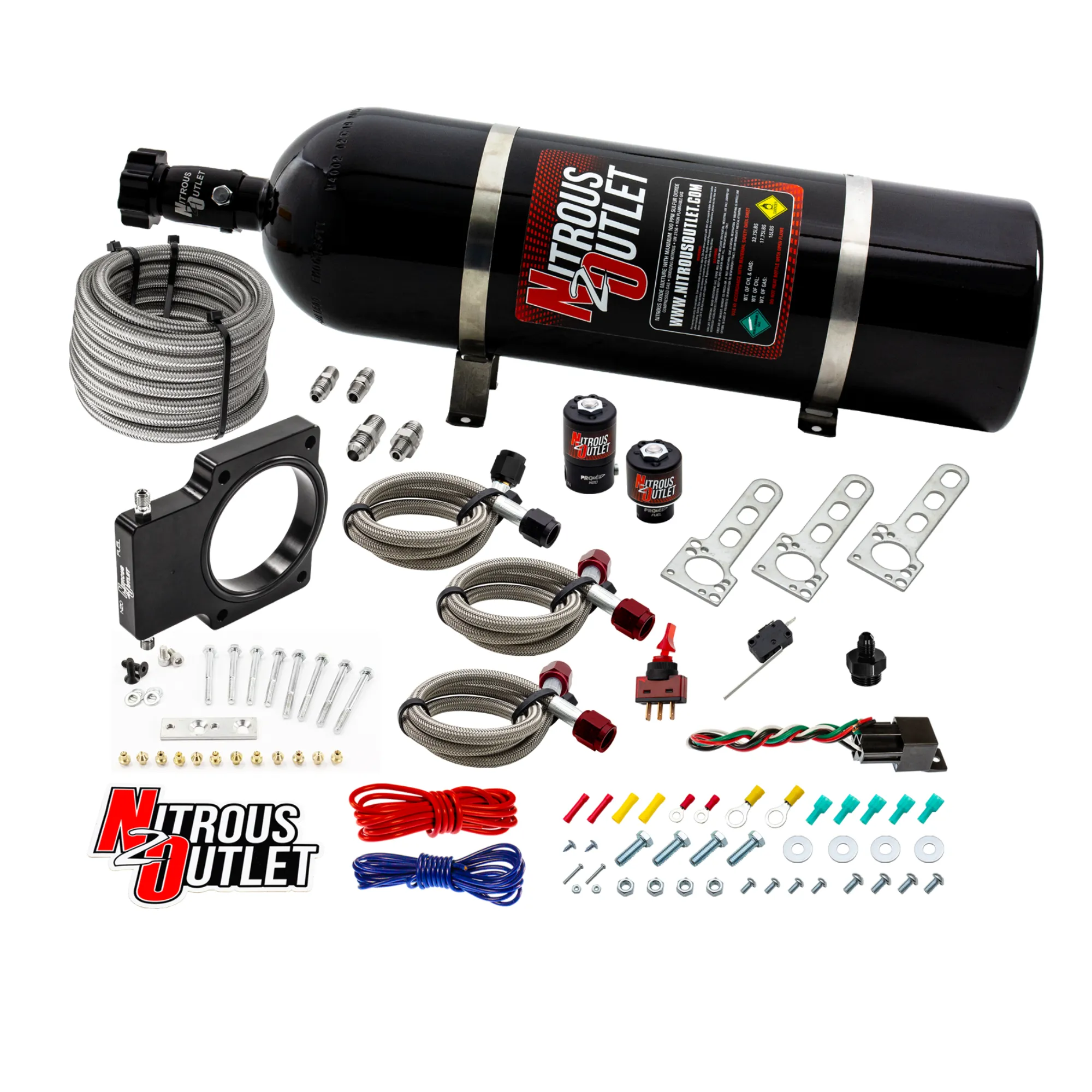 Nitrous Outlet GM 90mm LSX Truck Plate System - Gas/E85 (5-55psi)(50-200HP)(15lb