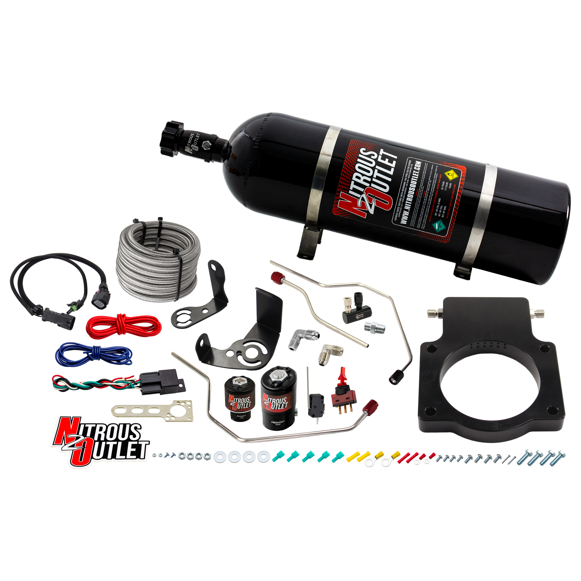 90mm 10-15 Camaro Hard-line Plate System Gas/E85 5-55psi 50-200 HP 15lb Bottle N