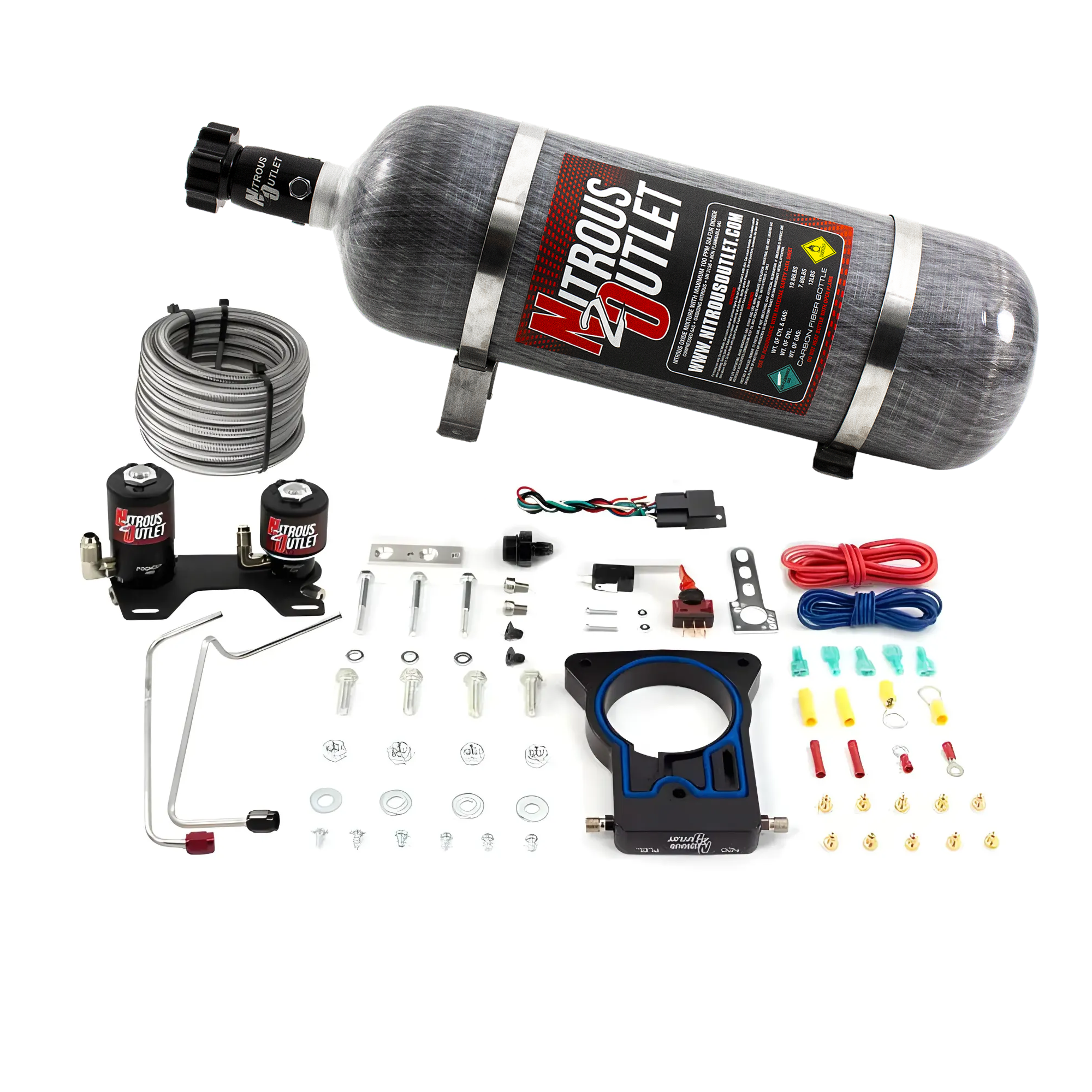 Nitrous Outlet GM 78mm 1999-2007 Classic Truck Hard-line Plate System - Gas/E85