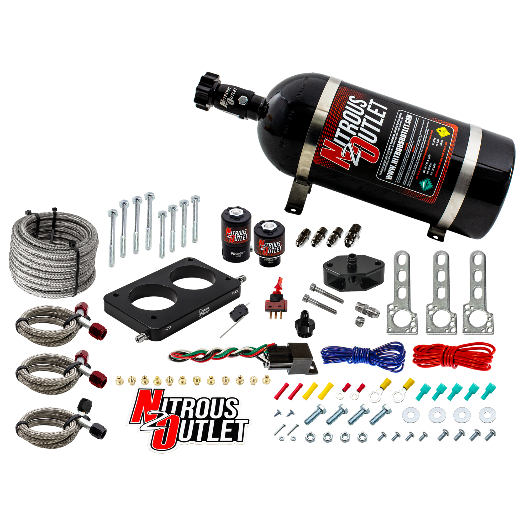 05-10 4.6L 3V Mustang Plate System Gas/E85 5-55psi 50-200 HP 10lb Bottle Nitrous