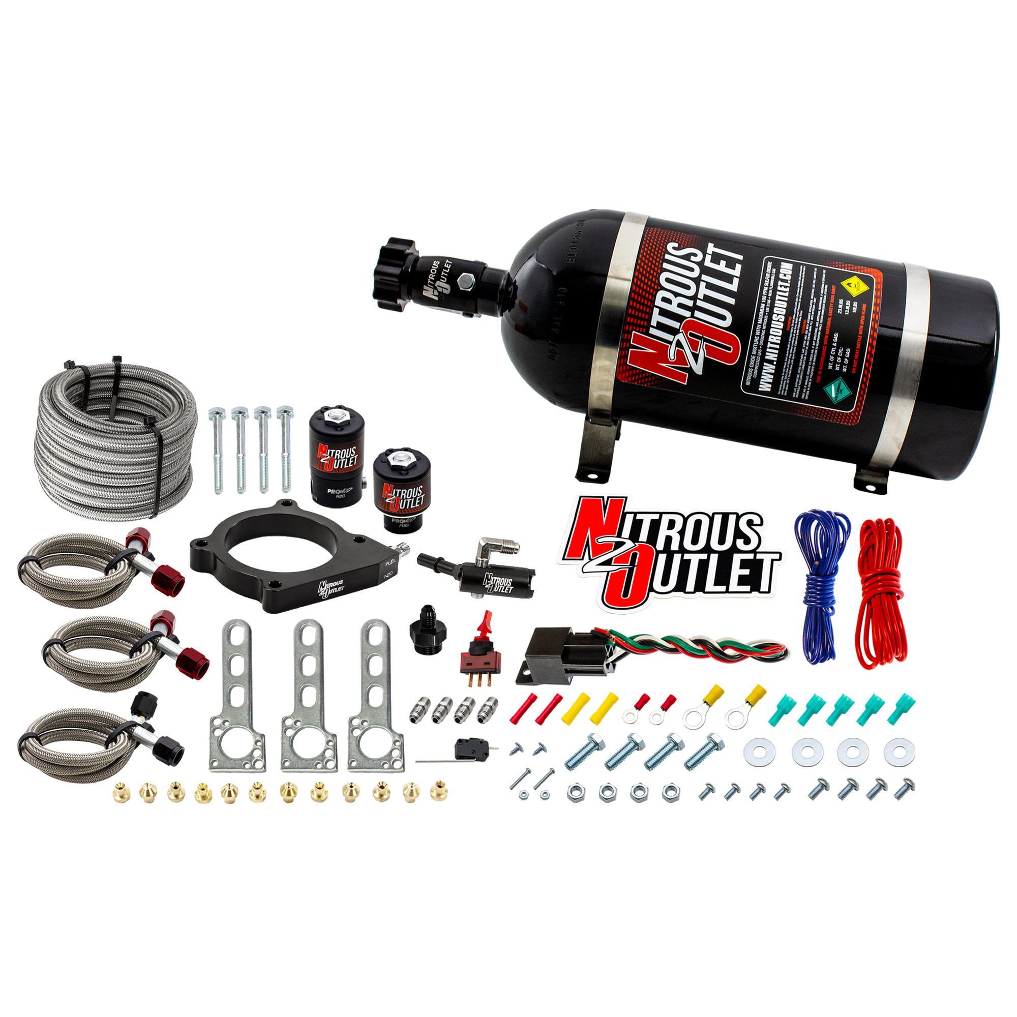 11-17 5.0 Mustang/5.0 F-150 Plate System Gas/E85 5-55psi 50-200 HP 10lb Bottle N