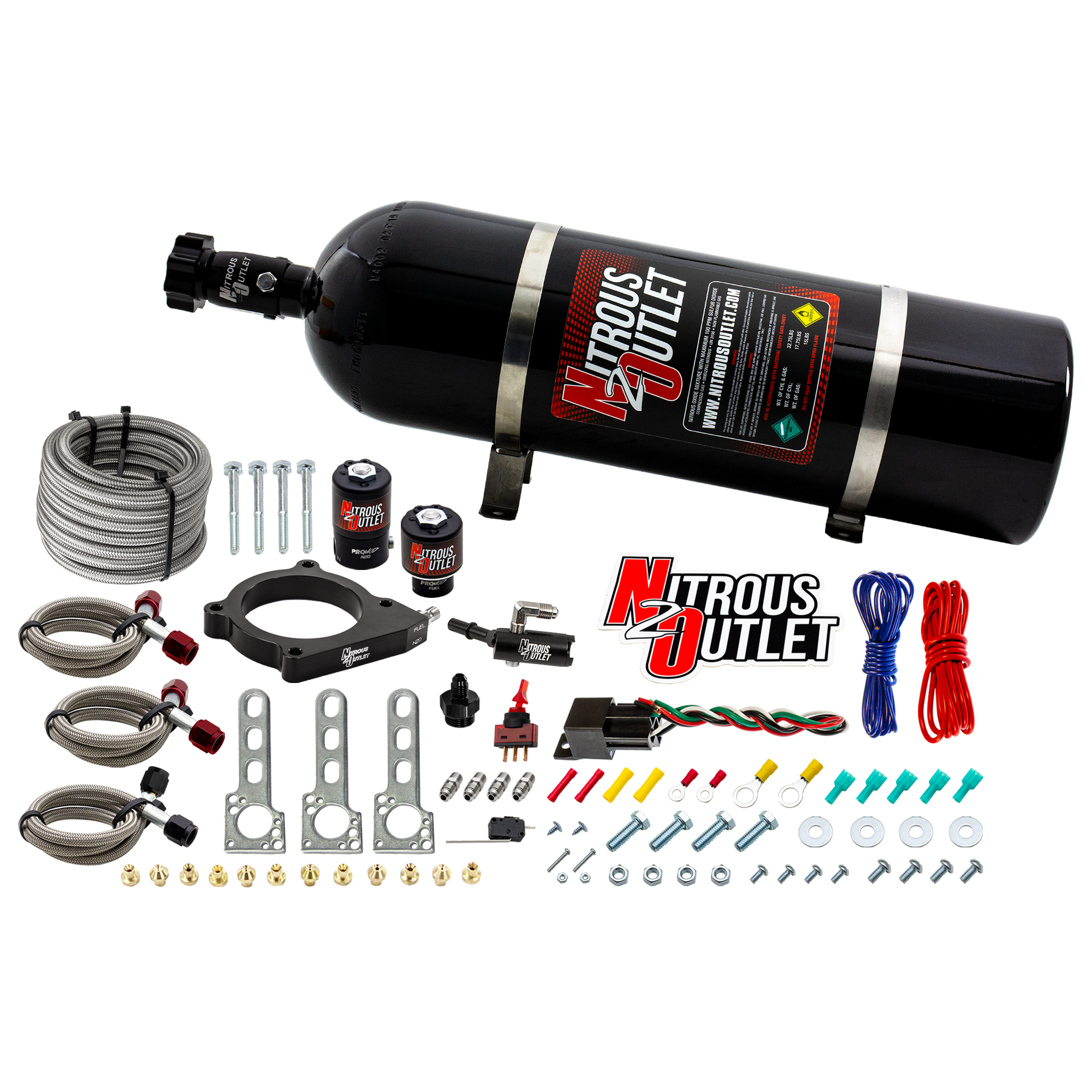 11-17 5.0 Mustang/5.0 F-150 Plate System Gas/E85 5-55psi 50-200 HP 15lb Bottle N