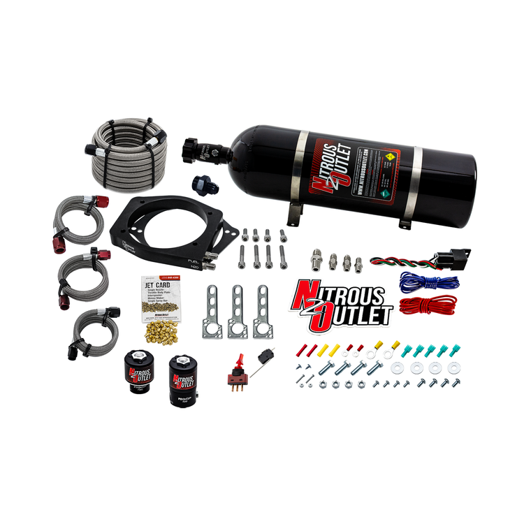 Nitrous Outlet GM 112mm Throttle Body Nitrous Adapter Plate System - Gas/E85 (5-