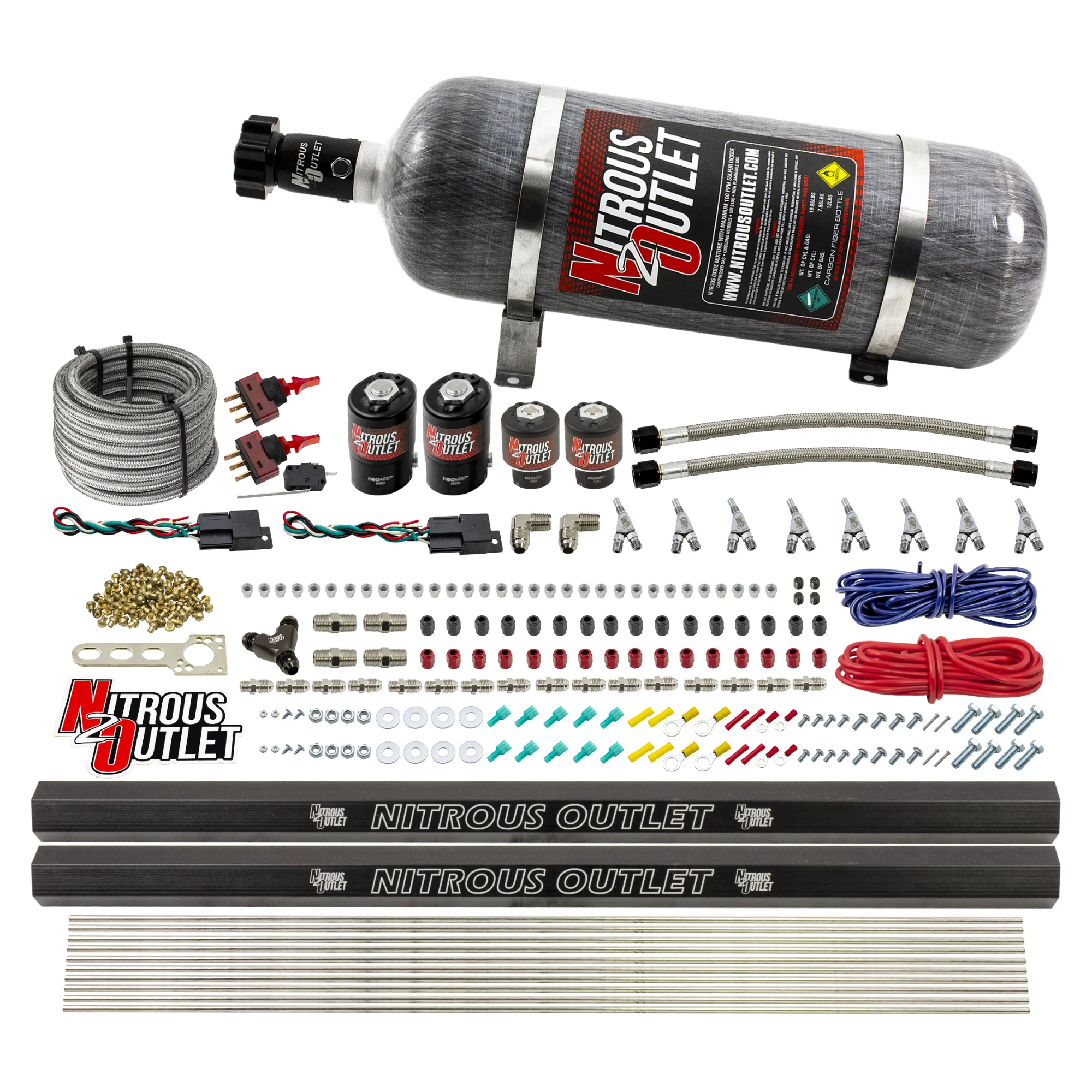 Nitrous Outlet 4 Cylinder Dual Stage Direct Port System - Two .122 Nitrous Solen