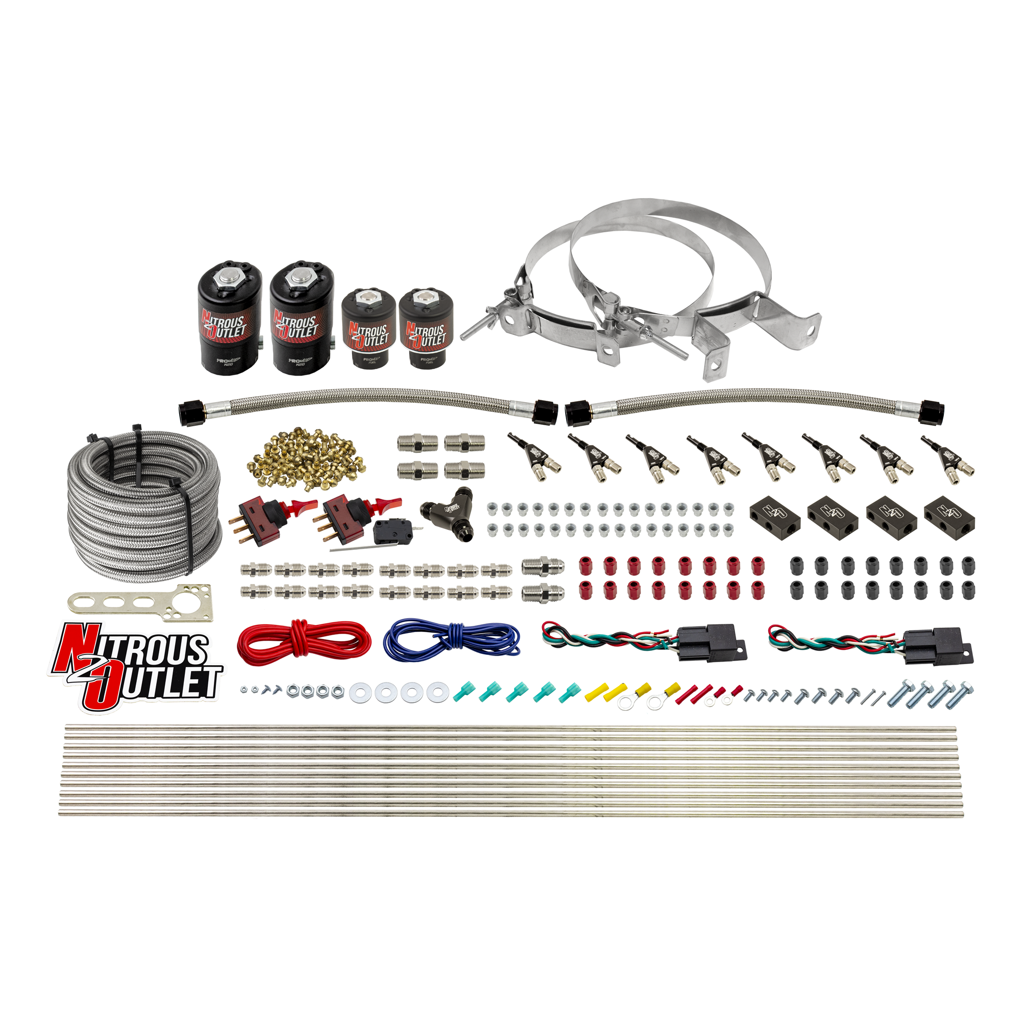 Nitrous Outlet 4 Cylinder Dual Stage Direct Port System - Two .122 Nitrous Solen