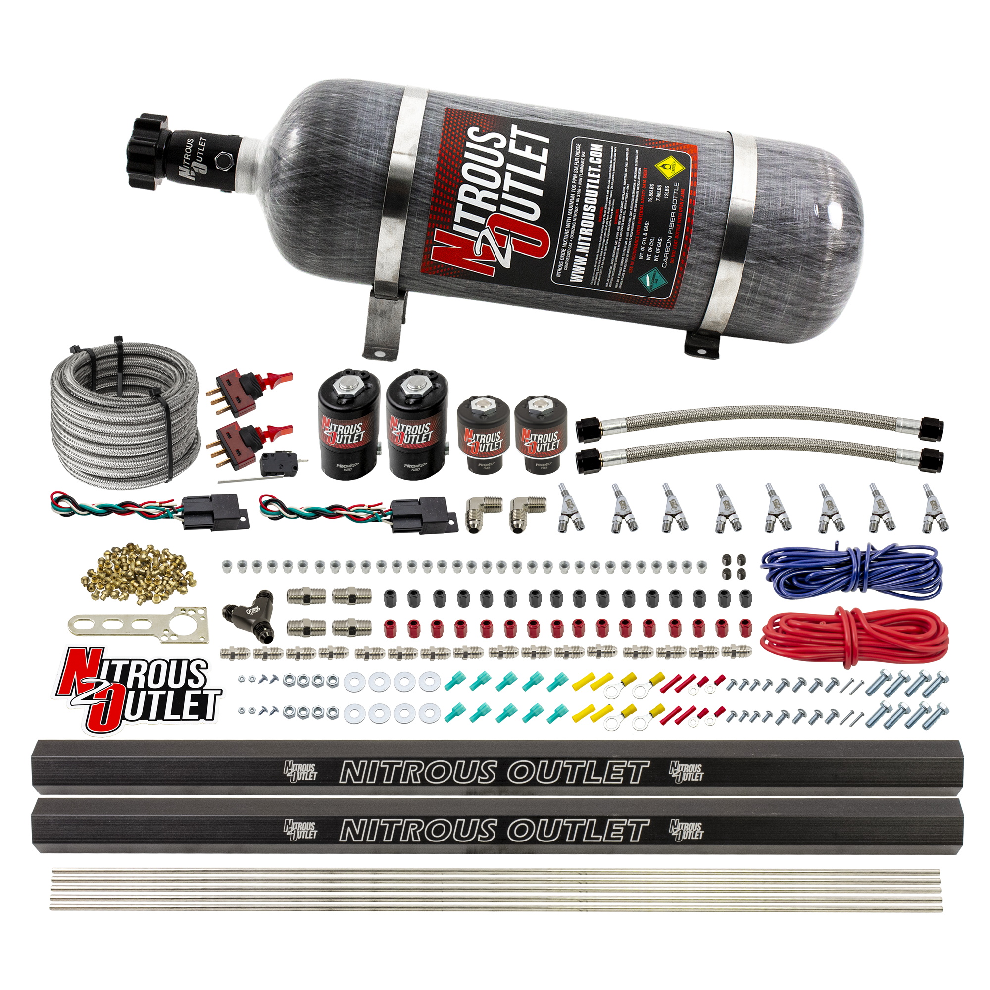 Nitrous Outlet 4 Cylinder Dual Stage Direct Port System - Two .122 Nitrous Solen