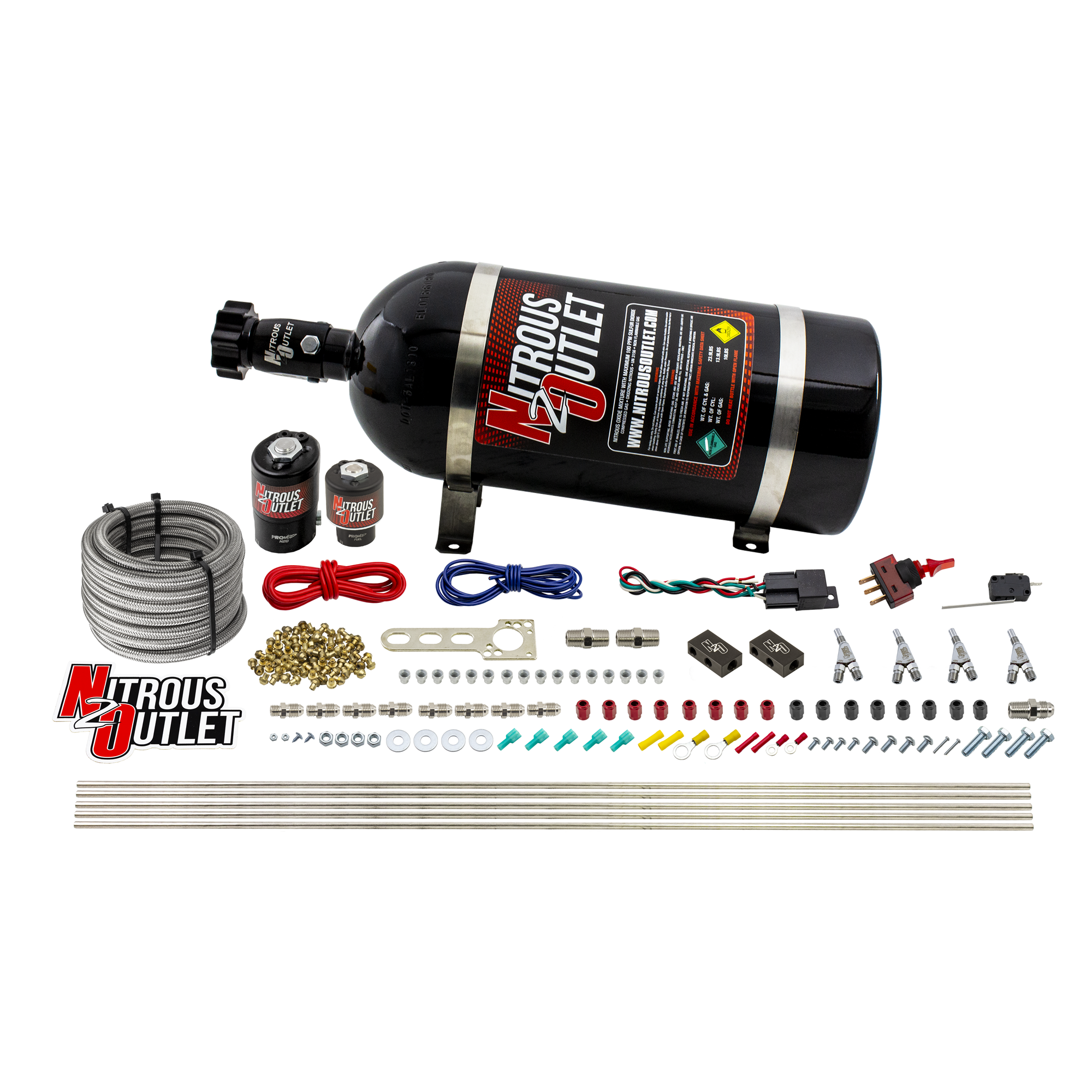 Nitrous Outlet 4 Cylinder Direct Port System - .122 Nitrous Solenoid/.177 Fuel S