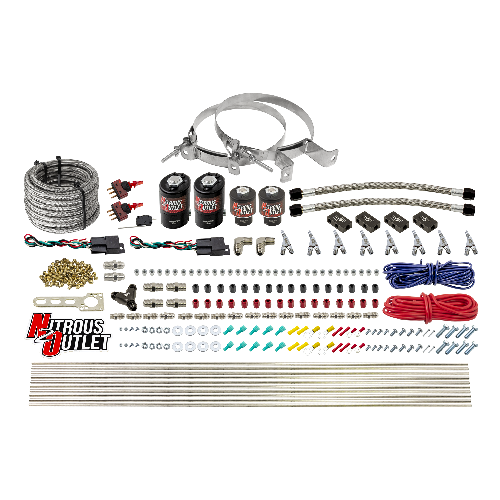 Nitrous Outlet 4 Cylinder Dual Stage Direct Port System - Two .122 Nitrous Solen