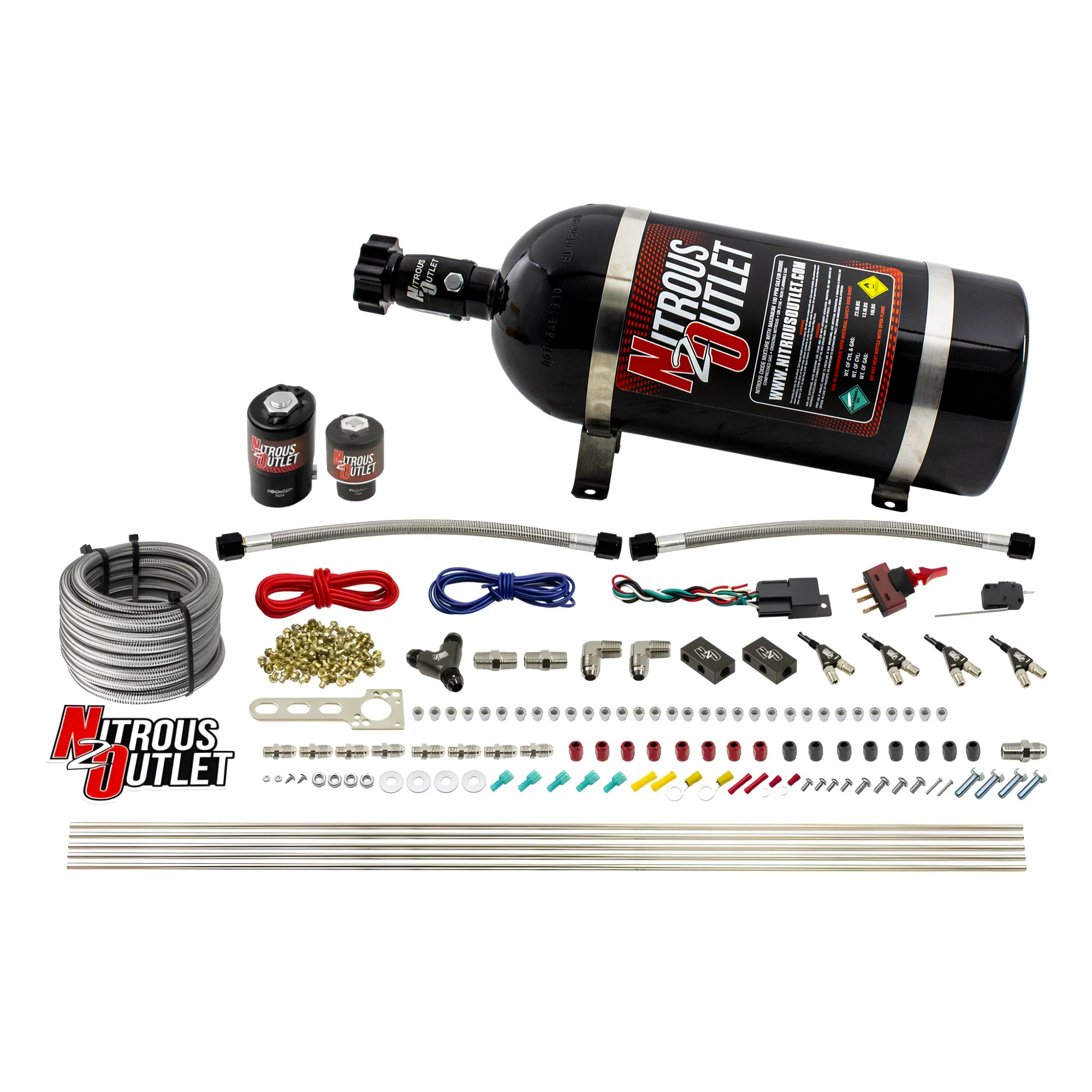 Nitrous Outlet 4 Cylinder Direct Port System - .122 Nitrous Solenoid/.177 Fuel S