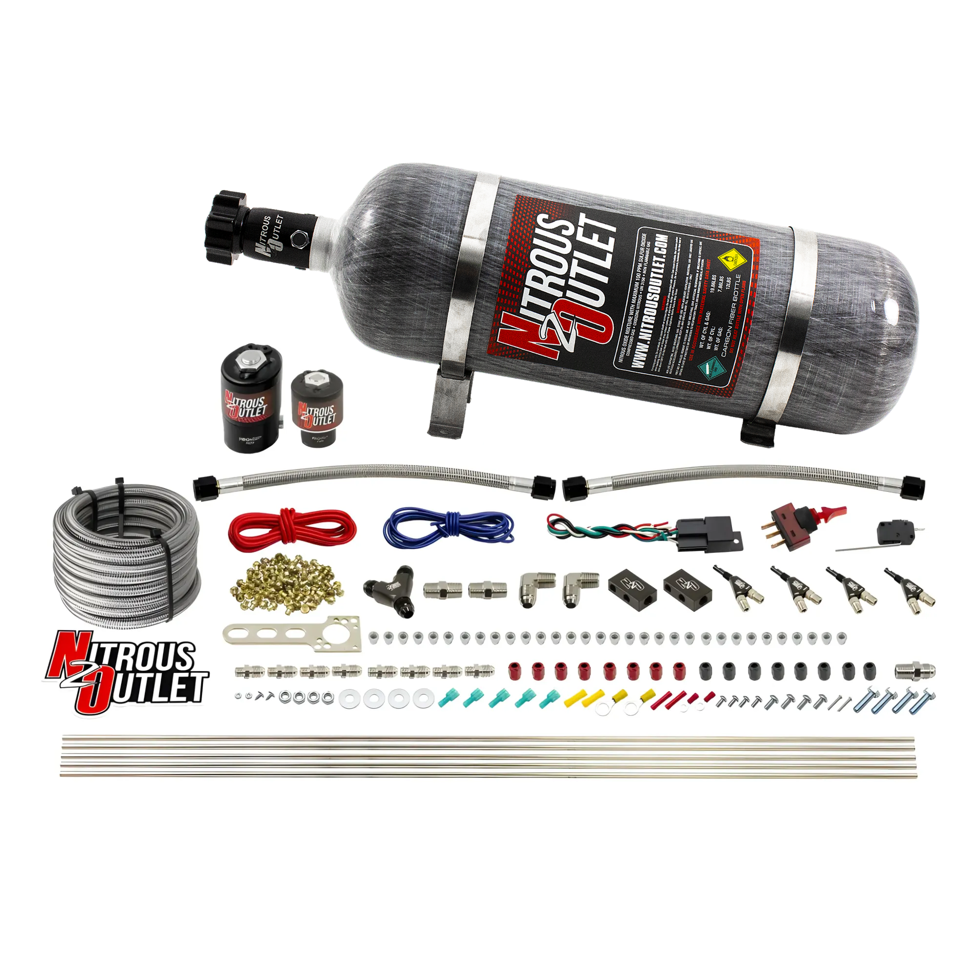 Nitrous Outlet 4 Cylinder Direct Port System - .122 Nitrous Solenoid/.177 Fuel S