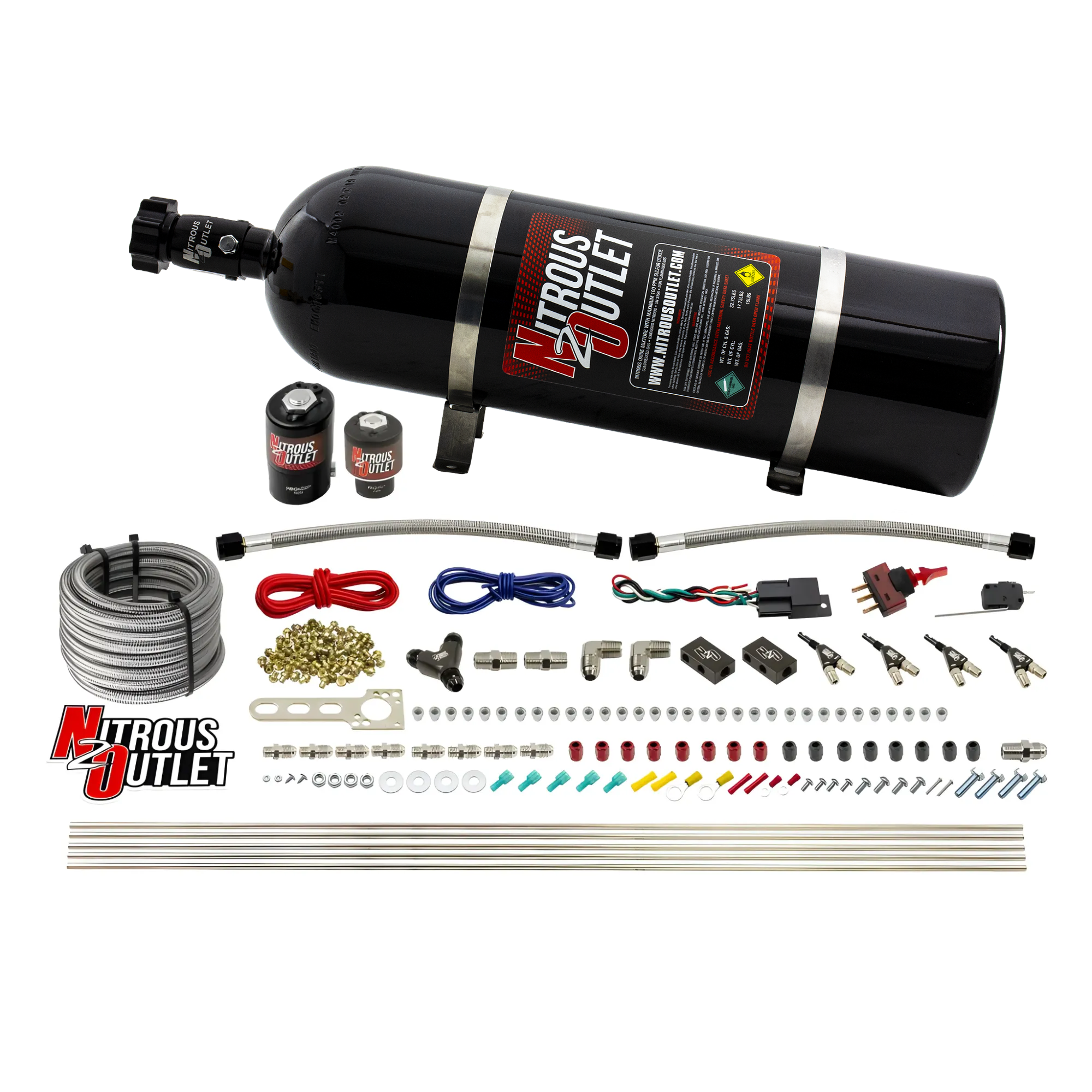 Nitrous Outlet 4 Cylinder Direct Port System - .122 Nitrous Solenoid/.177 Fuel S