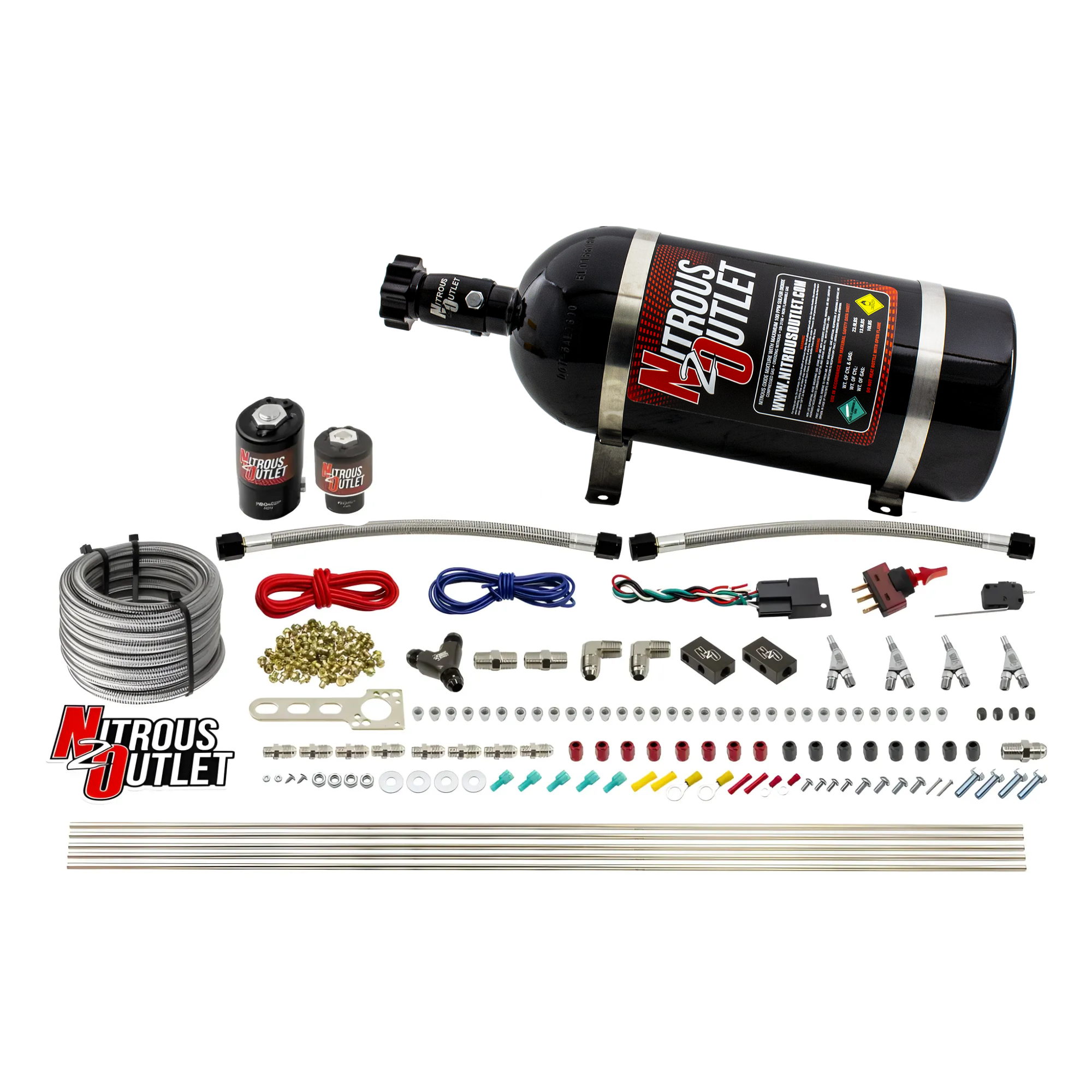Nitrous Outlet 4 Cylinder Direct Port System - .122 Nitrous Solenoid/.177 Fuel S