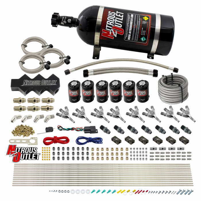 Dry 8 Cylinder Solenoid Forward Direct Port Conversion Kit Two .122 Nitrous Sole
