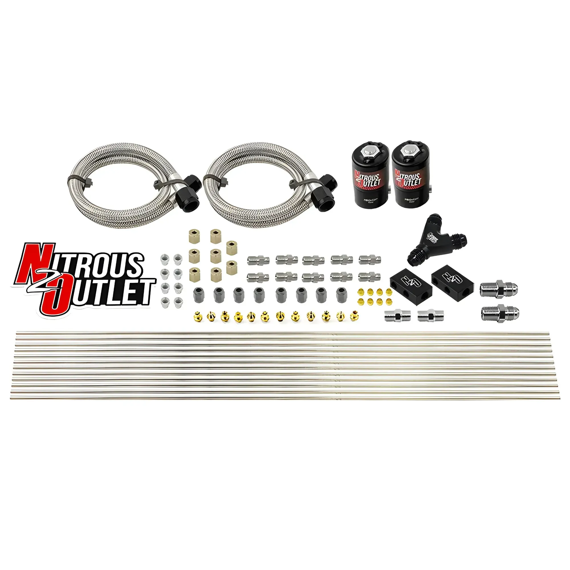 Nitrous Outlet Dry 8 Cylinder Solenoid Forward Direct Port Conversion Kit - Two