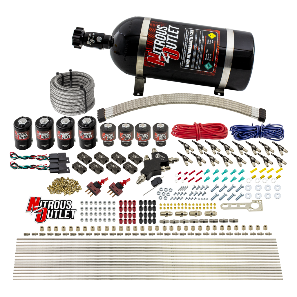 8 Cylinder Dual Stage Direct Port System Four .112 Nitrous Solenoids Four .177 F