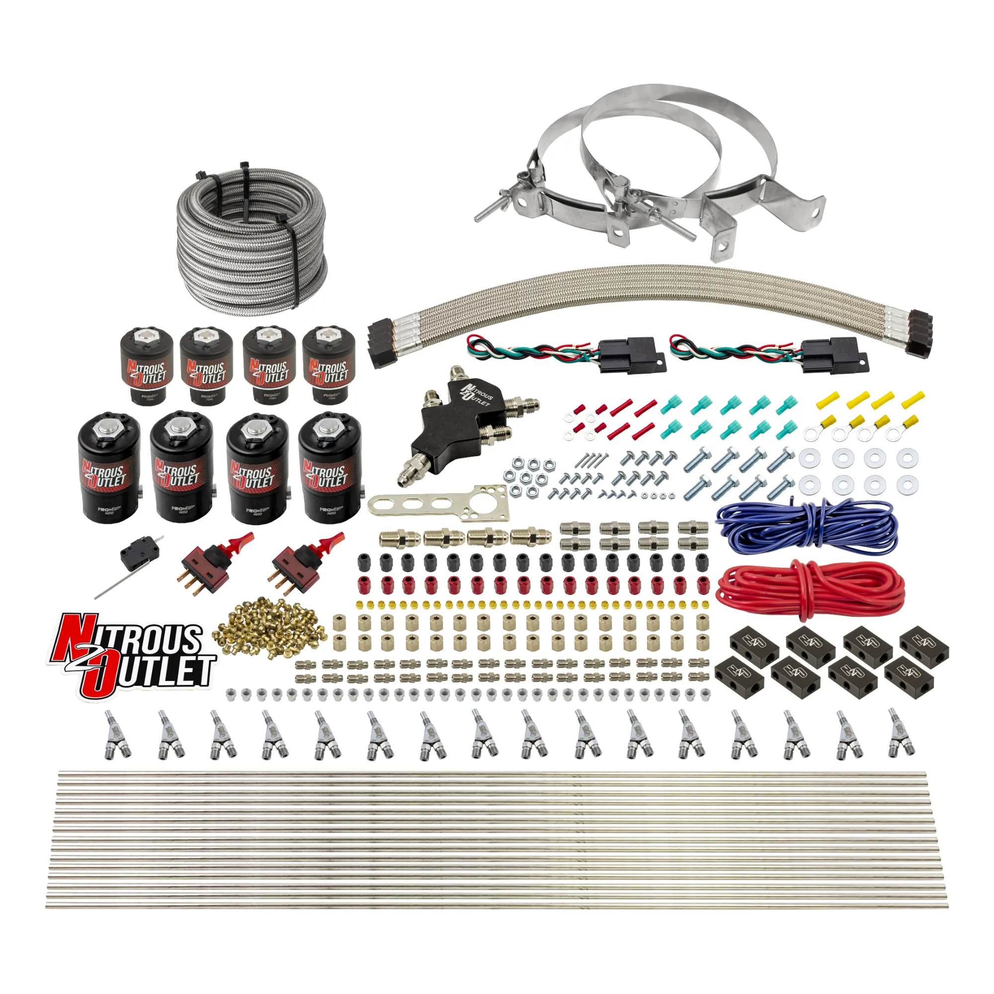 8 Cylinder Dual Stage Direct Port System Four .112 Nitrous Solenoids Four .177 F