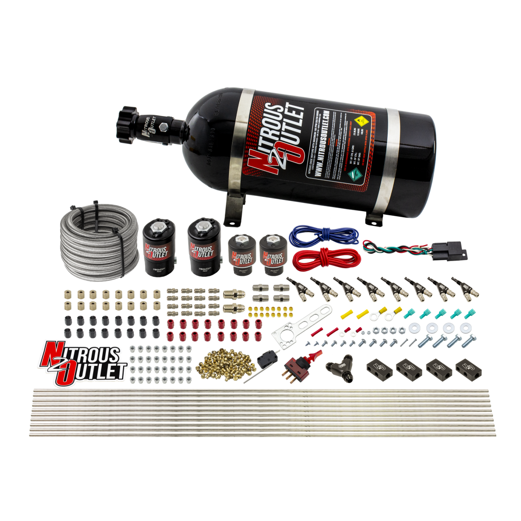 8 Cylinder Direct Port System Two .122 Nitrous Solenoids Two .177 Fuel Solenoids