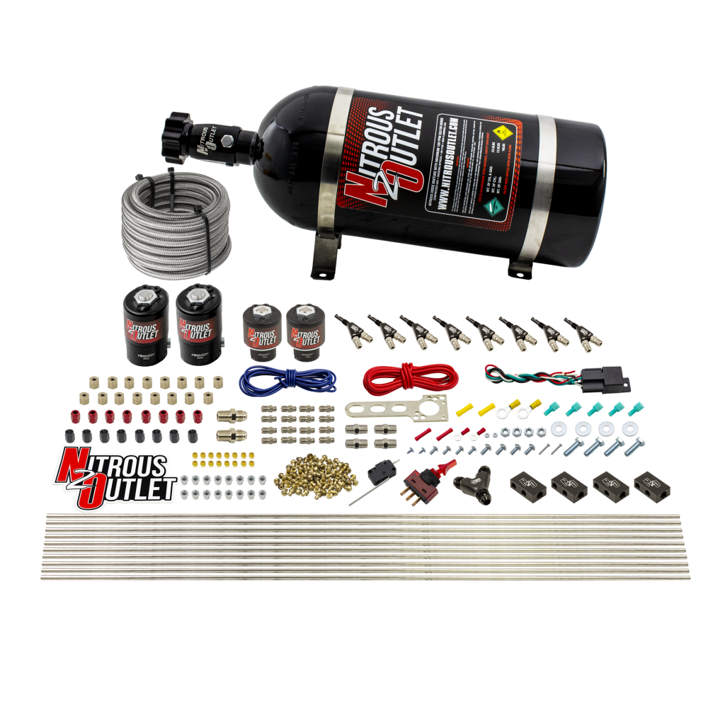 8 Cylinder Direct Port System Two .112 Nitrous Solenoids Two .177 Fuel Solenoids