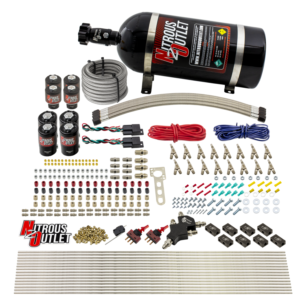 8 Cylinder Dual Stage Direct Port System Four .112 Nitrous Solenoids Four .177 F