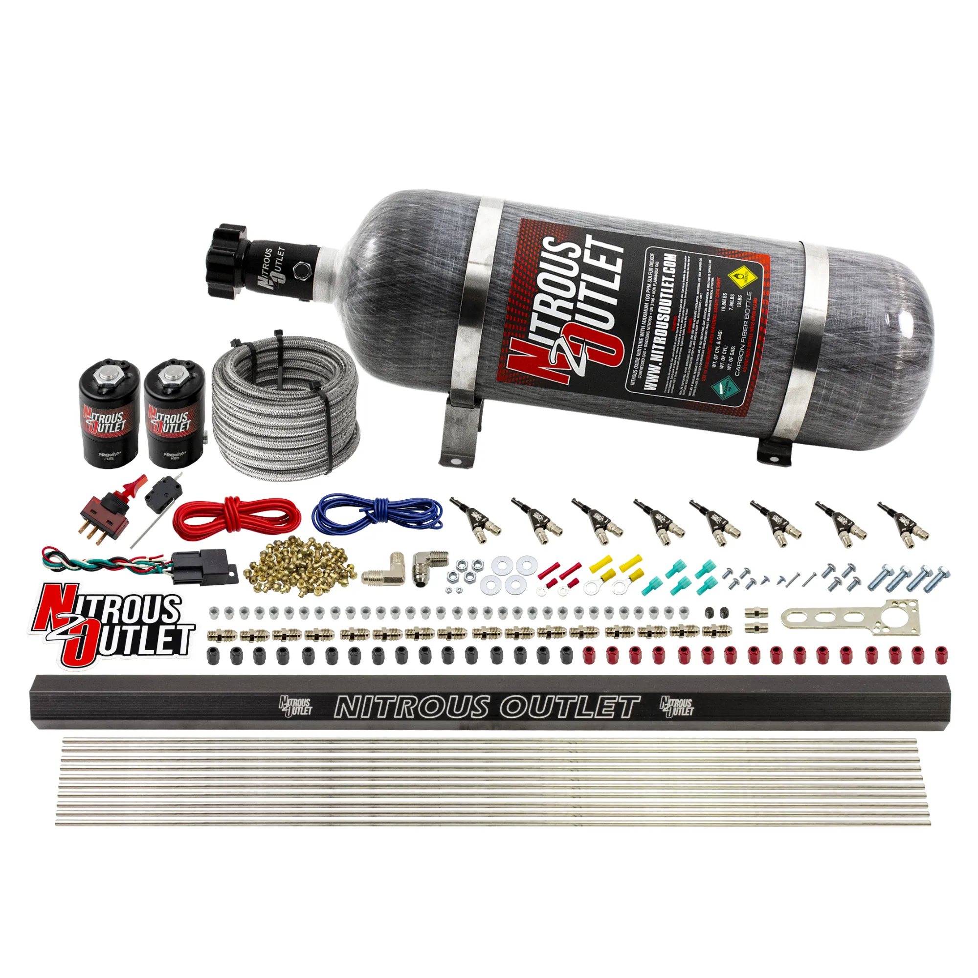 8 Cylinder Direct Port System .122 Nitrous Solenoid .310 Fuel Solenoid Dual Pass