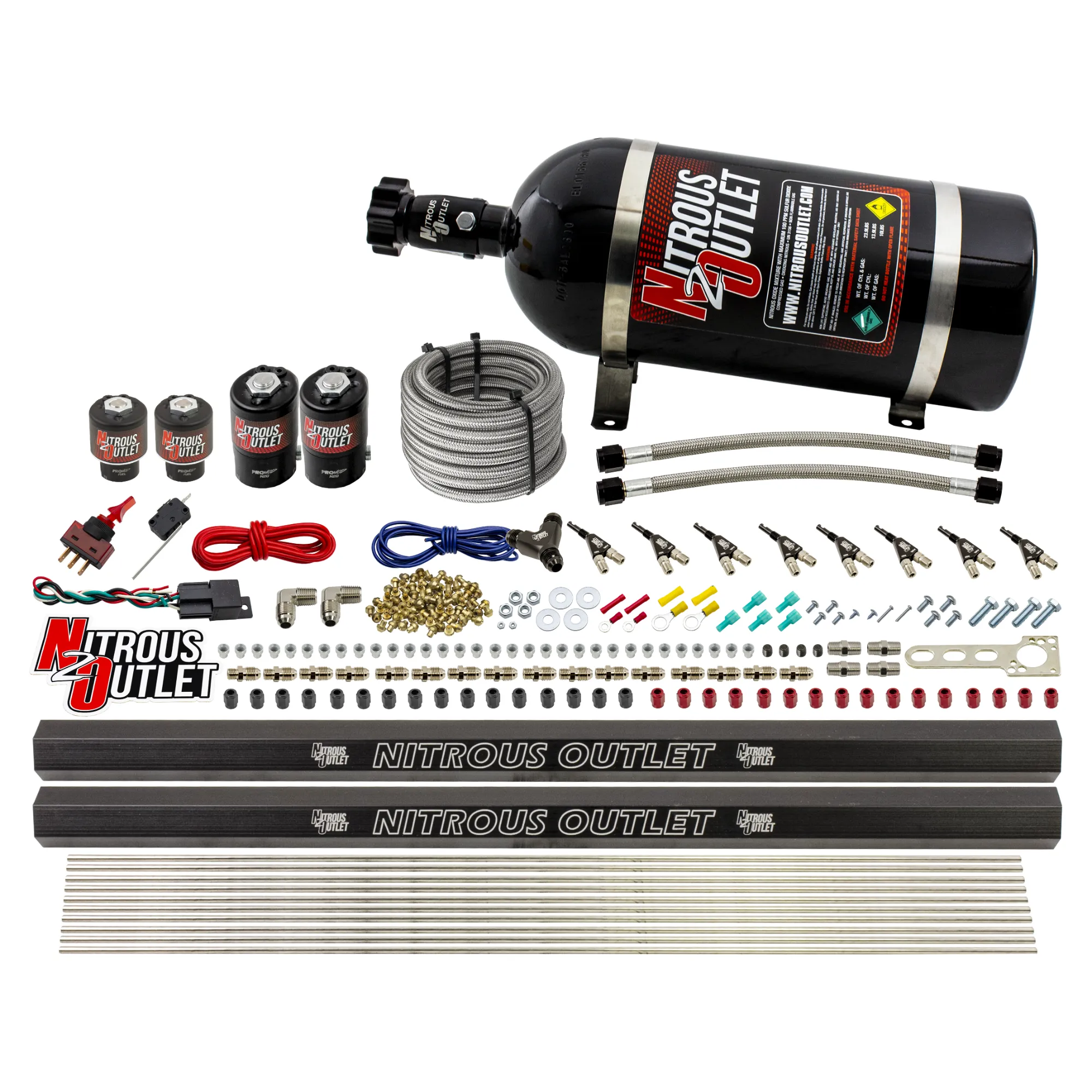 8 Cylinder Direct Port System Two .112 Nitrous Solenoids Two .177 Fuel Solenoids