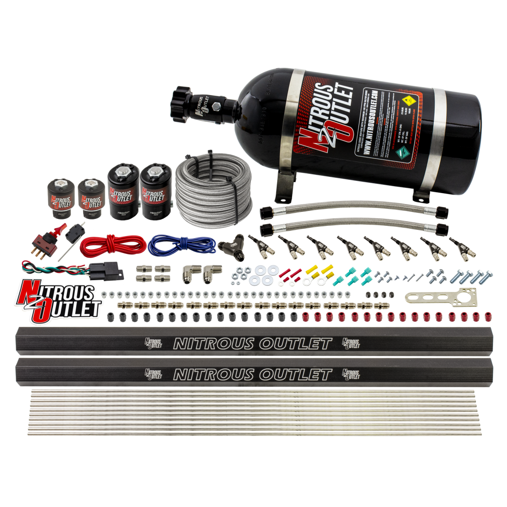 8 Cylinder Direct Port System Two .122 Nitrous Solenoids Two .177 Fuel Solenoids