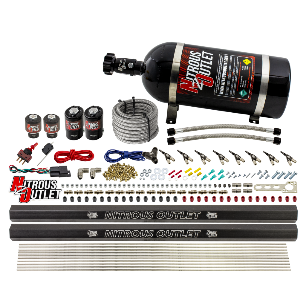 8 Cylinder Direct Port System Two .112 Nitrous Solenoids Two .177 Fuel Solenoids