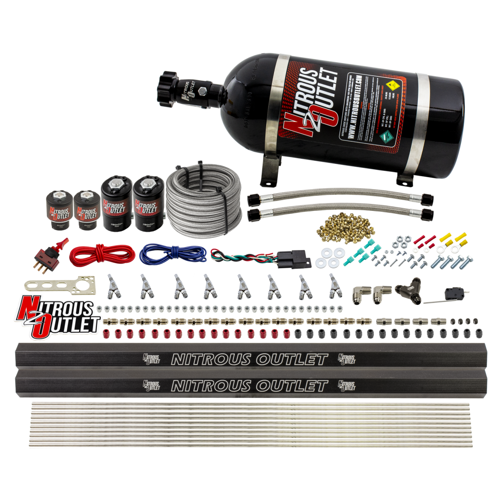 8 Cylinder Direct Port System Two .112 Nitrous Solenoids Two .177 Fuel Solenoids